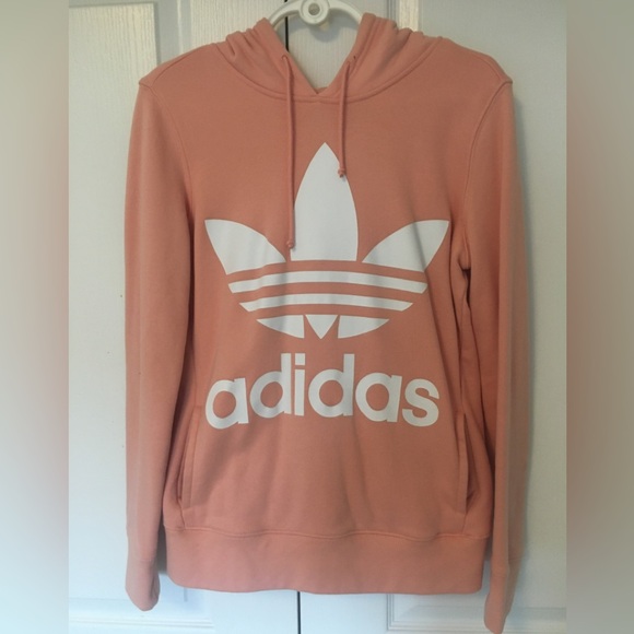 Adidas Women's Trefoil Hoodie Pullover - Pink, XS, 100% Cotton, Retro Style - Picture 4 of 8